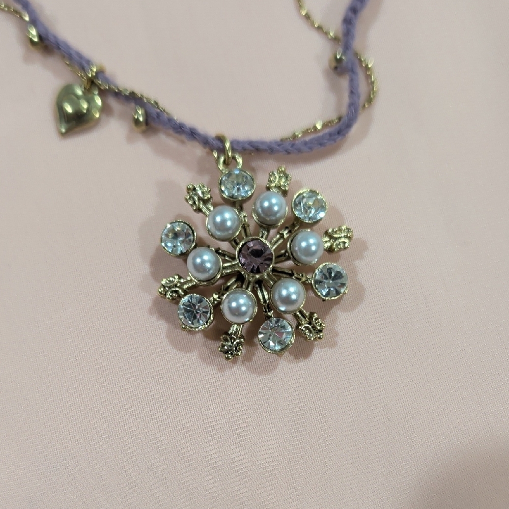 Betsy Johnson Elegant Gold and Purple Pendant Necklace - Picture 2 of 8